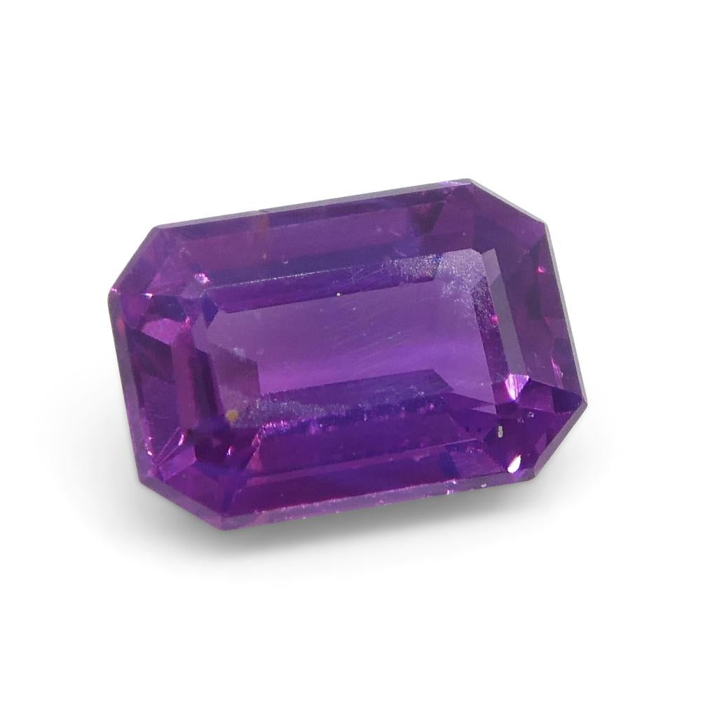 0.85ct Emerald Cut Pink Sapphire from East Africa, Unheated For Sale 1