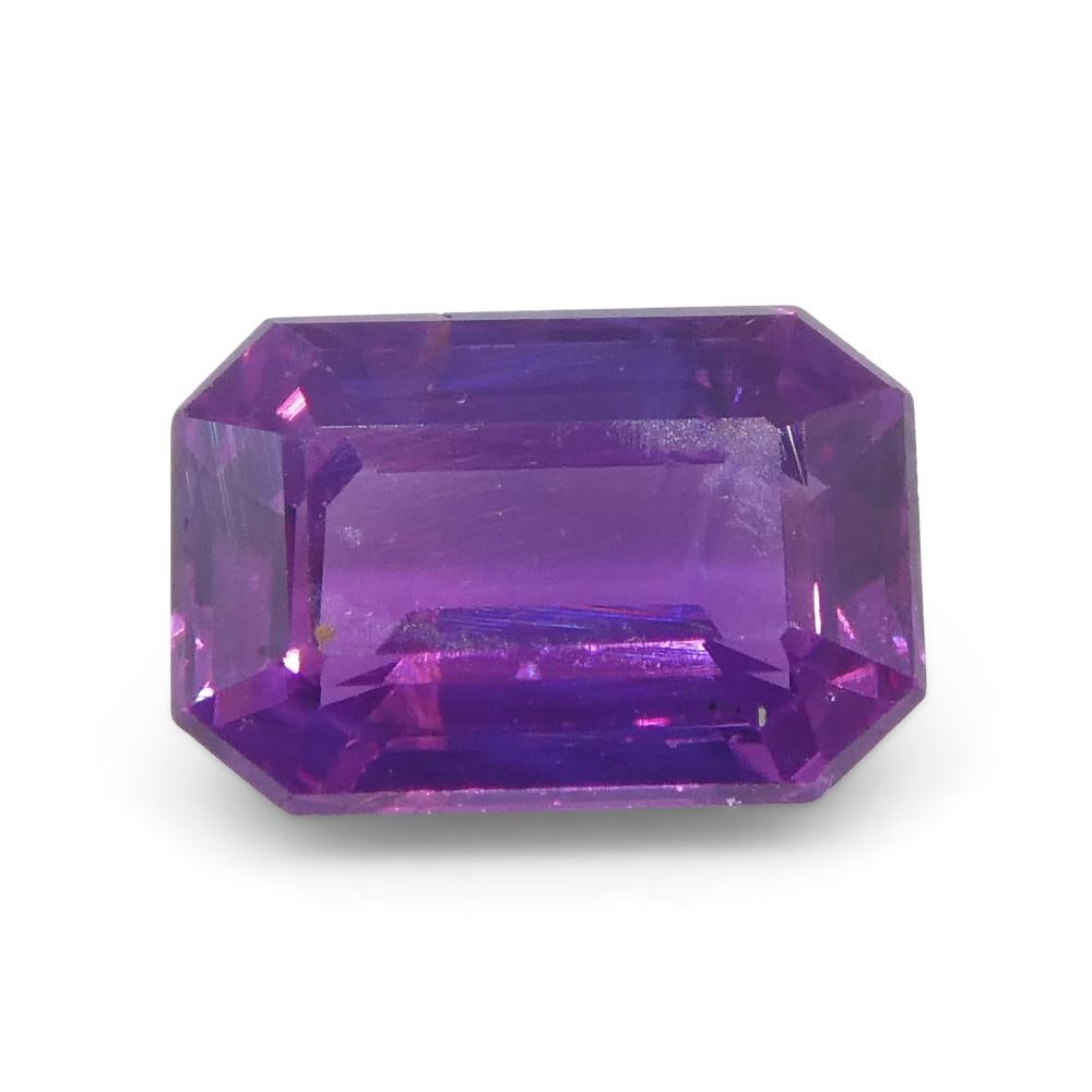 0.85ct Emerald Cut Pink Sapphire from East Africa, Unheated For Sale 2