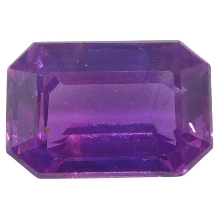0.85ct Emerald Cut Pink Sapphire from East Africa, Unheated For Sale