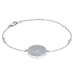 Bespoke 0.85ct Fancy Micro Set Round Brilliant Diamond White Gold Disc Bracelet