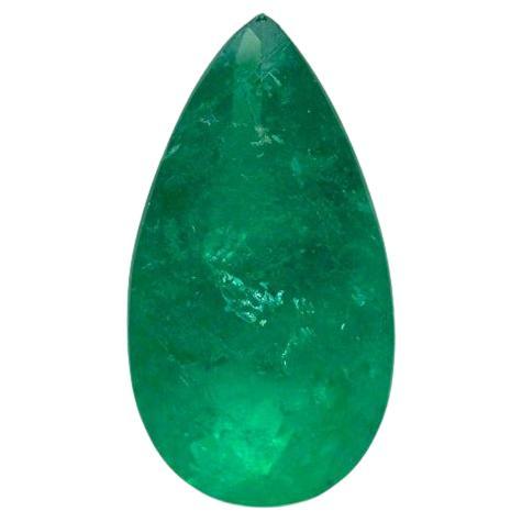 0,85 ct Esmeralda colombiana verde oscura mediana - Lágrima talla pera Nacimiento de mayo