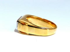 0.85ct Natural Three Stone Masculine Pave Beaded Flat Deck Mens Ring 14kt