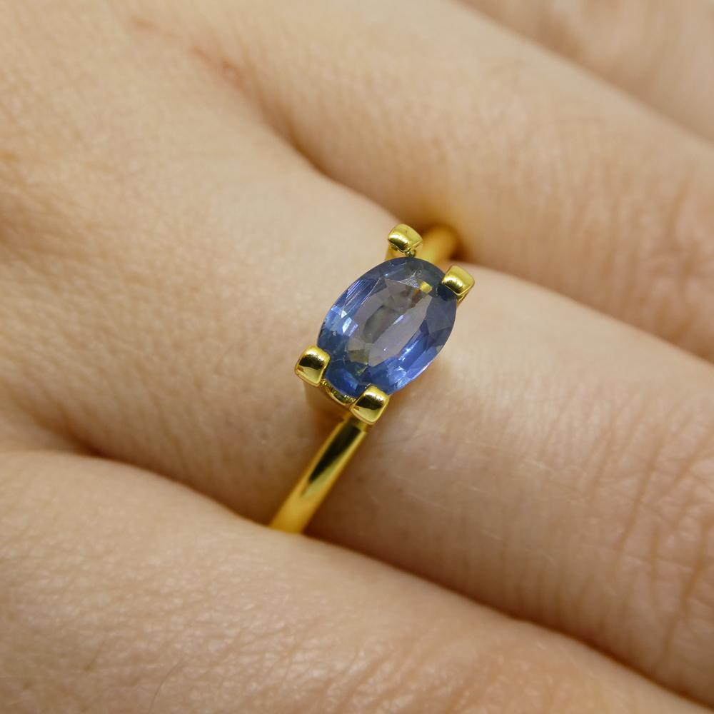 Description:

Gem Type: Sapphire
Number of Stones: 1
Weight: 0.85 cts
Measurements: 7.02 x 4.88 x 2.57 mm
Shape: Oval
Cutting Style Crown: Brilliant Cut
Cutting Style Pavilion: Modified Step Cut
Transparency: Transparent
Clarity: Slightly Included: