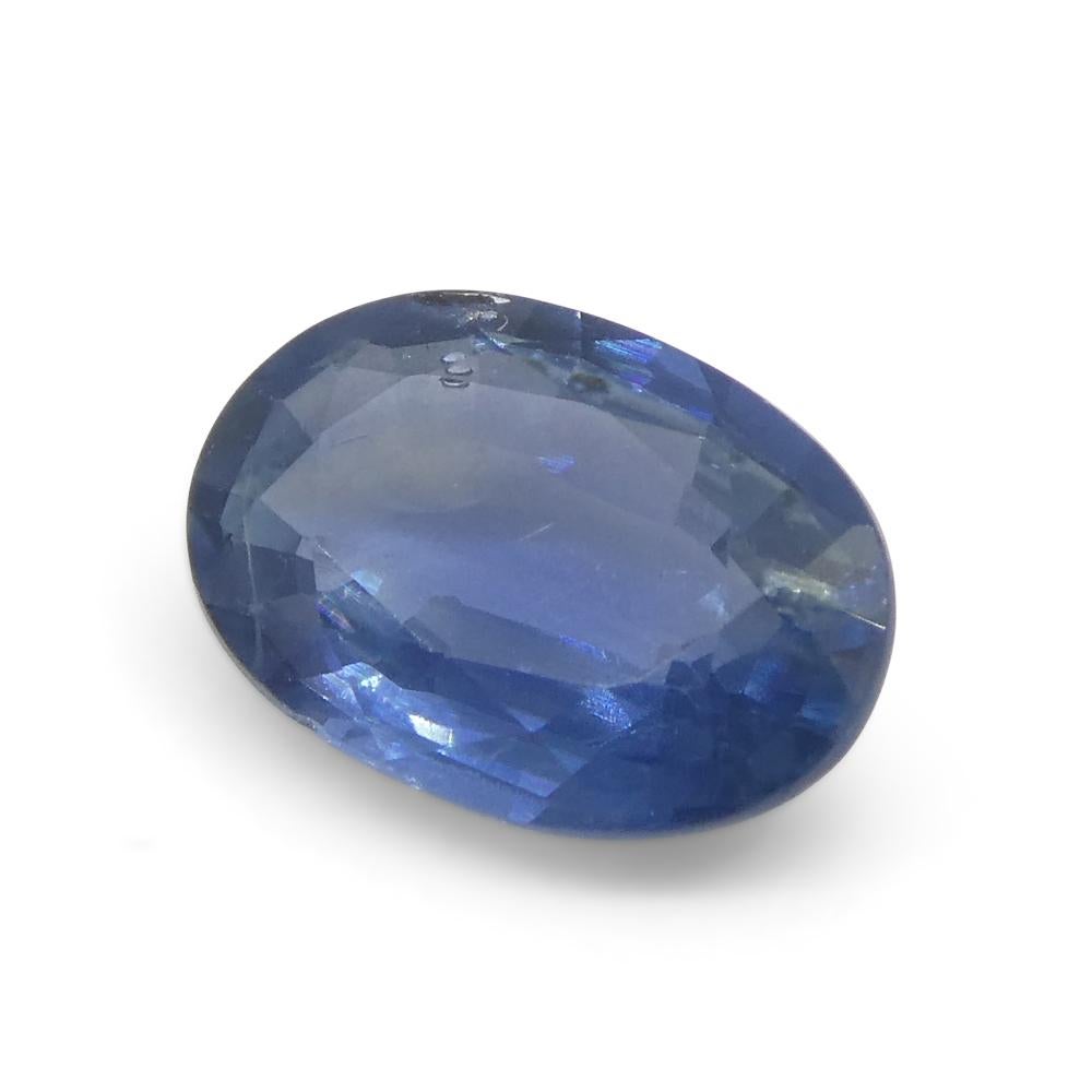 Women's or Men's 0.85ct Oval Blue Sapphire from Thailand For Sale