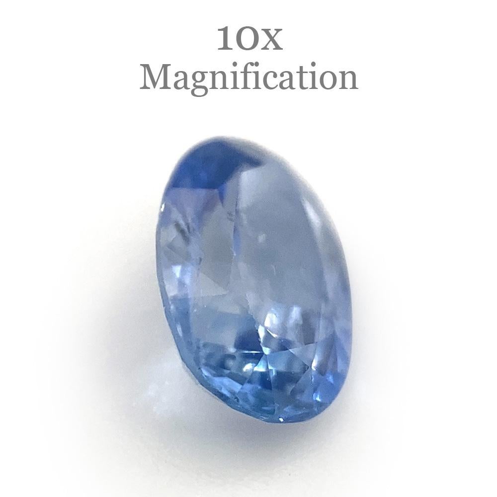 Description:

Gem Type: Sapphire
Number of Stones: 1
Weight: 0.85 cts
Measurements: 6.91 x 4.79 x 3.05 mm
Shape: Oval
Cutting Style Crown: Modified Brilliant Cut
Cutting Style Pavilion: Step Cut
Transparency: Transparent
Clarity: Slightly Included: