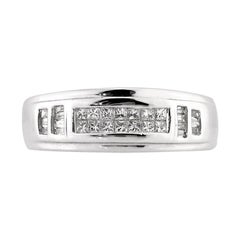 0.85ct Princess and Baguette Cut Diamond Men
s Wedding Band