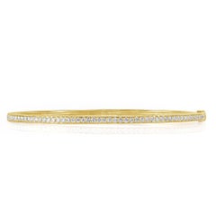 0.85ct Round Brilliant Cut Diamond Bangle Bracelet in 14K Yellow Gold