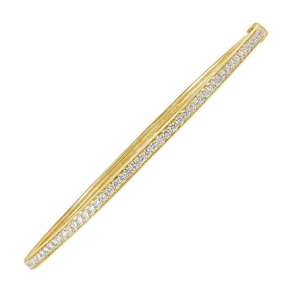 0.85ct Round Brilliant Cut Diamond Bangle Bracelet in 14K Yellow Gold