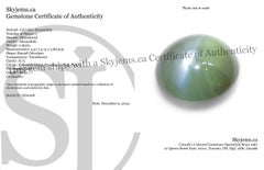 0.85ct Round Cabochon Yellowish Green to Pink-Purple Cat's Eye Alexandrite from