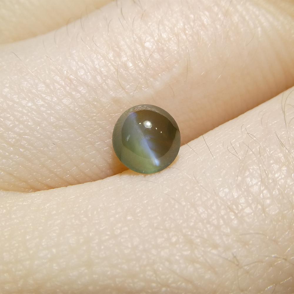 0.85ct Round Cabochon Yellowish Green to Pink-Purple Cat's Eye Alexandrite from  In New Condition For Sale In Toronto, Ontario