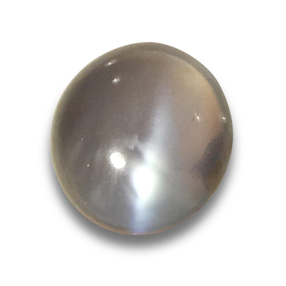 Women's or Men's 0.85ct Round Cabochon Yellowish Green to Pink-Purple Cat's Eye Alexandrite from  For Sale