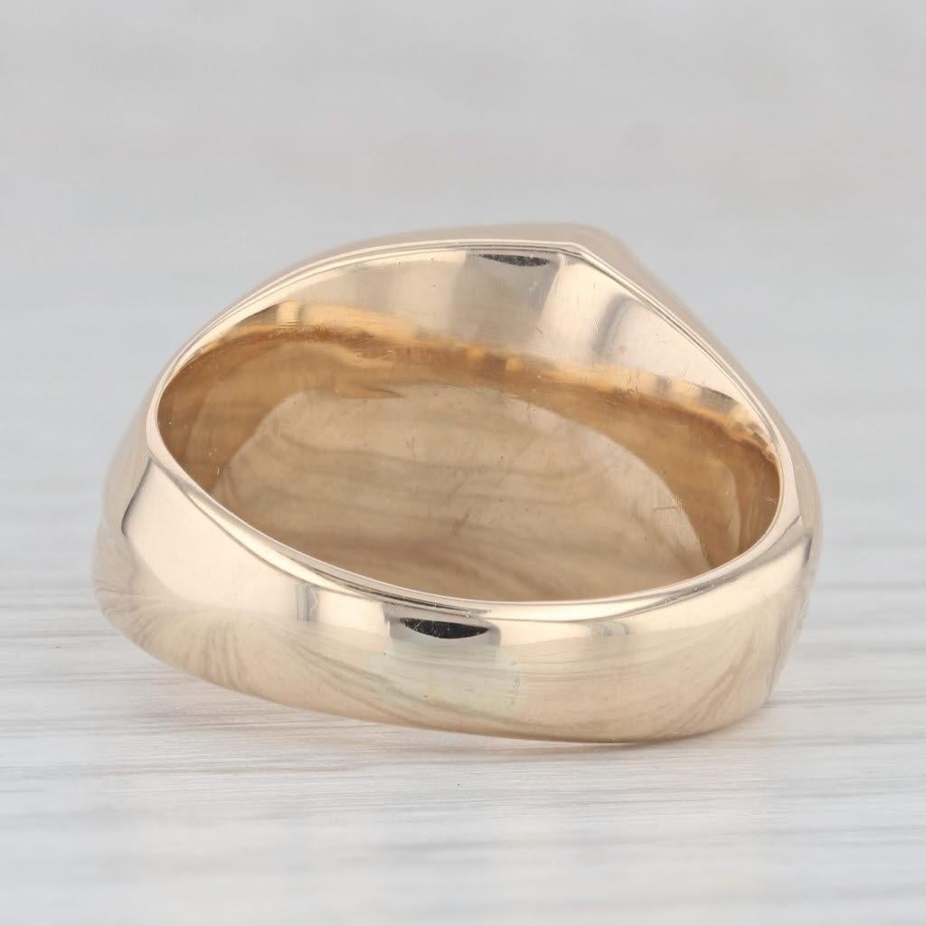 Gemstone Information:
- Natural Diamonds -
Total Carats - 0.85ctw
Cut - Round Brilliant
Color - J - K
Clarity - SI2 - I1
Please note there are surface reaching inclusions.

Metal: 14k Yellow Gold 
Weight: 16 Grams 
Stamps: 14k
Face Height: 13 mm