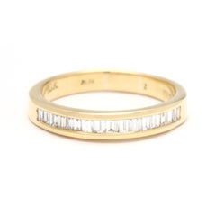 0.85ctw Diamond Baguette Channel Band Ring, 18k Yellow Gold, Ring Size 8.25