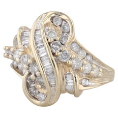 0.85ctw Diamond Bypass Ring 14k Yellow Gold Size 10.75