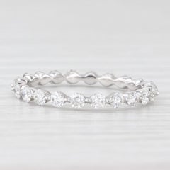 0.85ctw Diamond Eternity Wedding Band 14k White Gold Stackable Anniversary Ring
