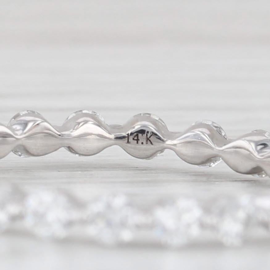 0.85ctw Diamond Eternity Wedding Band 14k White Gold Stackable Anniversary Ring für Damen oder Herren im Angebot