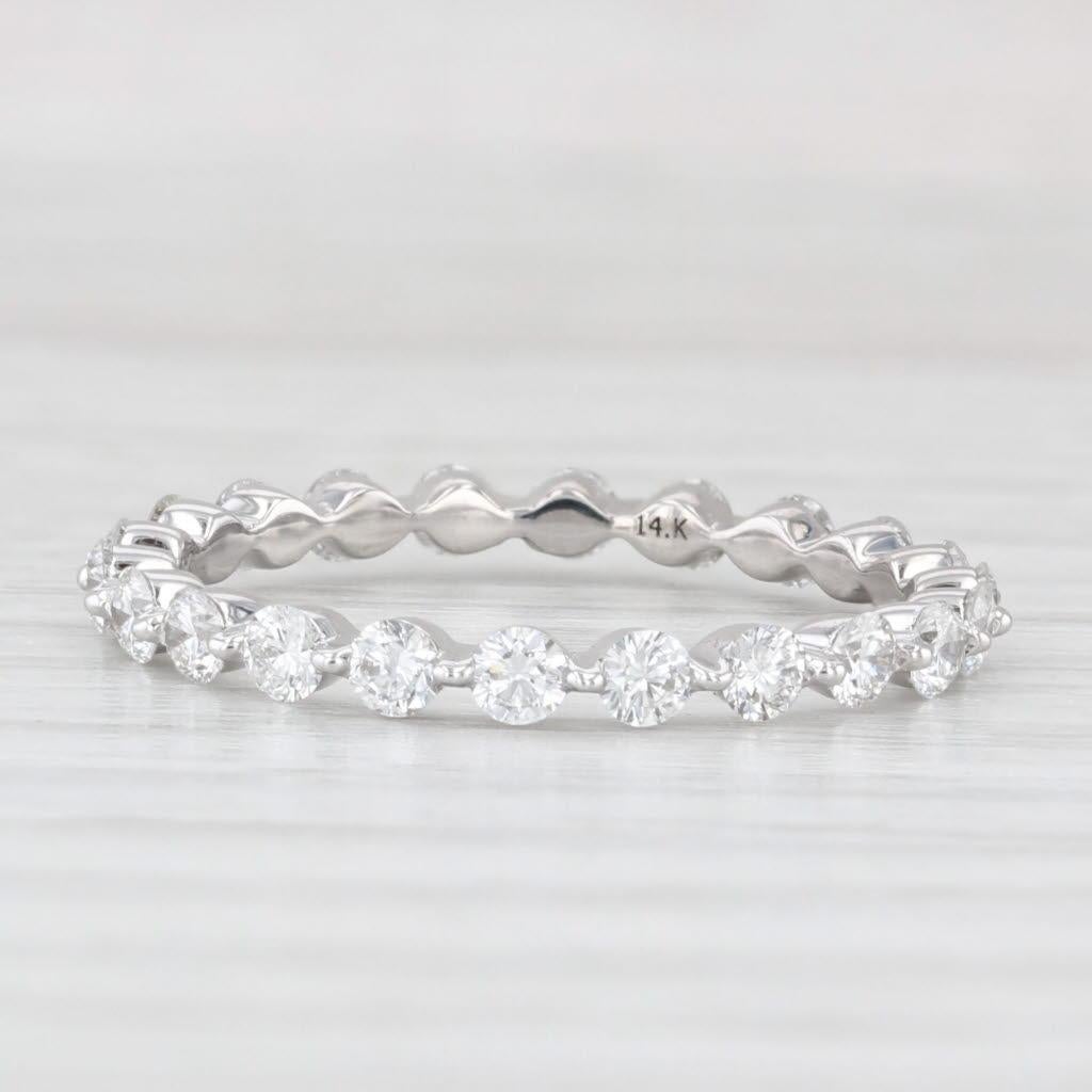 0.85ctw Diamond Eternity Wedding Band 14k White Gold Stackable Anniversary Ring