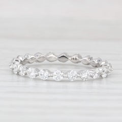 0.85ctw Diamond Eternity Wedding Band 14k White Gold Stackable Anniversary Ring