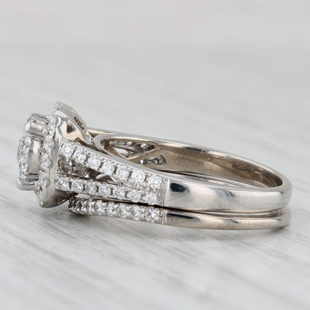 Anello di fidanzamento a forma di aureola con diamante da 0,85 ct. in vendita 1