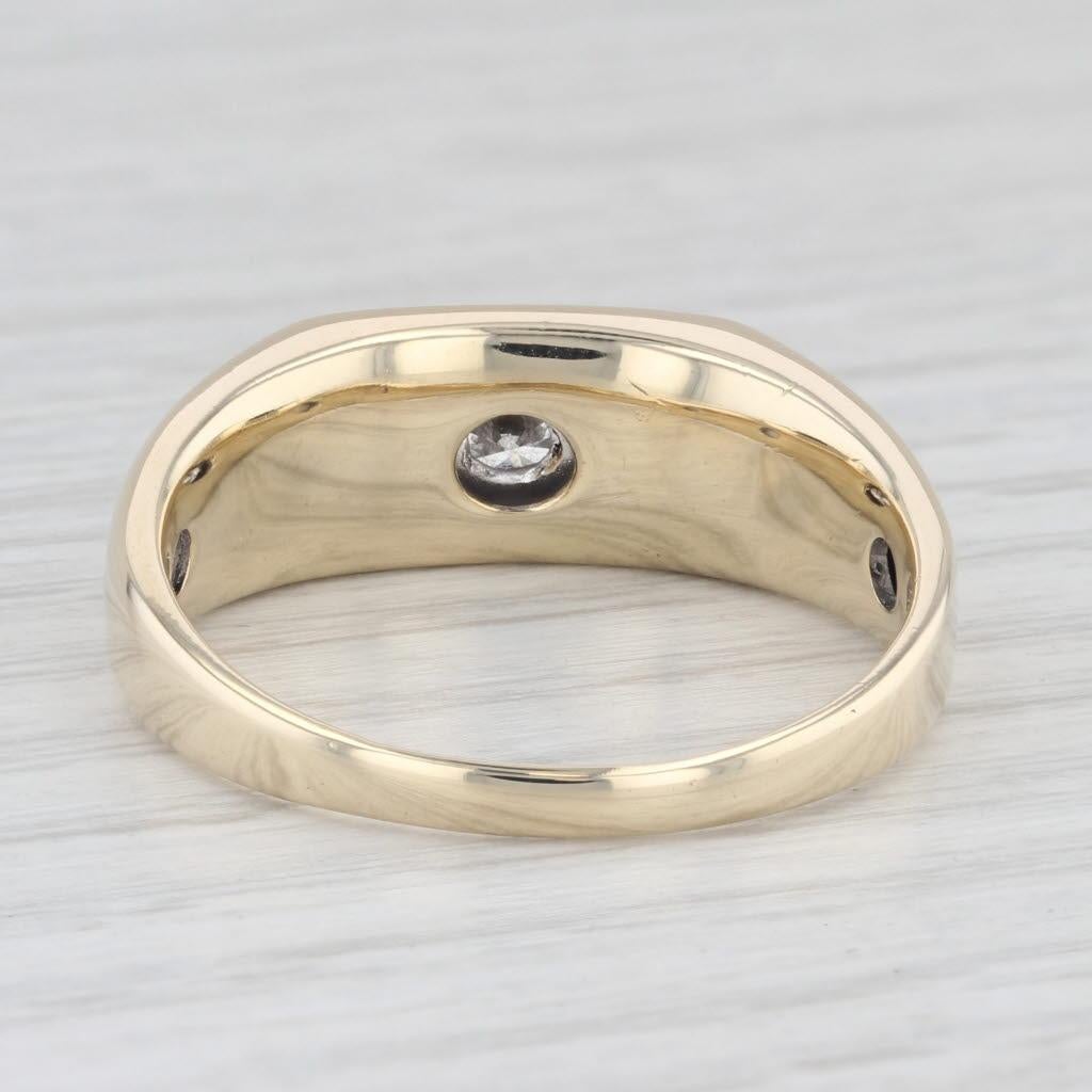 0.85ctw Diamond Men's Wedding Band 10k Yellow Gold Size 12.75 Ring In Good Condition In McLeansville, NC