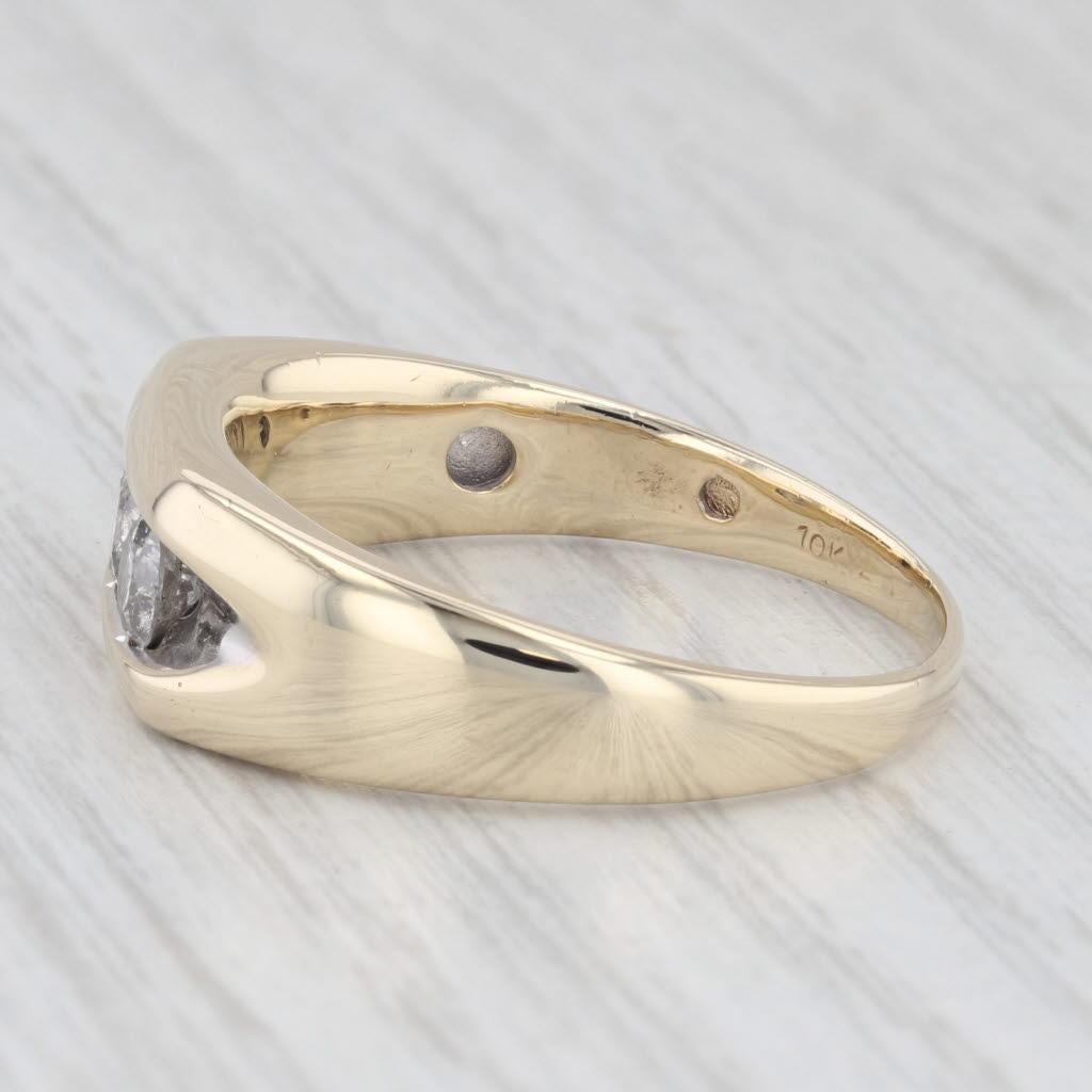 0.85ctw Diamond Men's Wedding Band 10k Yellow Gold Size 12.75 Ring 3