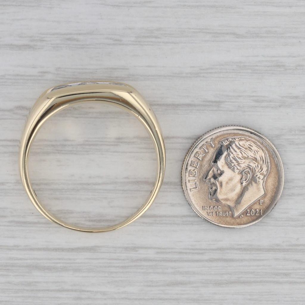 0.85ctw Diamond Men's Wedding Band 10k Yellow Gold Size 12.75 Ring 4