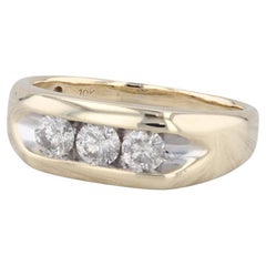 0.85ctw Diamond Men's Wedding Band 10k Yellow Gold Size 12.75 Ring