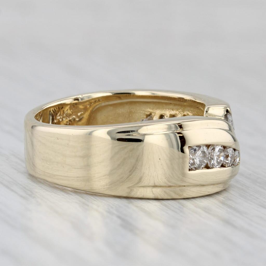 da uomo o donna Fascia nuziale da uomo con diamante da 0,85 ct. in oro giallo 14k misura 9,5 in vendita