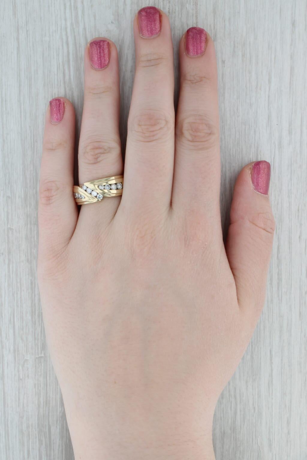Fascia nuziale da uomo con diamante da 0,85 ct. in oro giallo 14k misura 9,5 in vendita 4