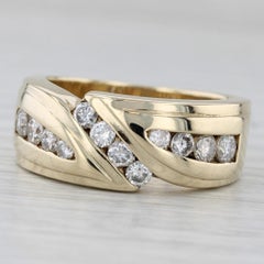 0.85ctw Diamond Men's Wedding Band 14k Yellow Gold Size 9.5 Ring