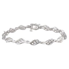0.85ctw Diamond Tennis Bracelet 10k White Gold 7" 5.2mm