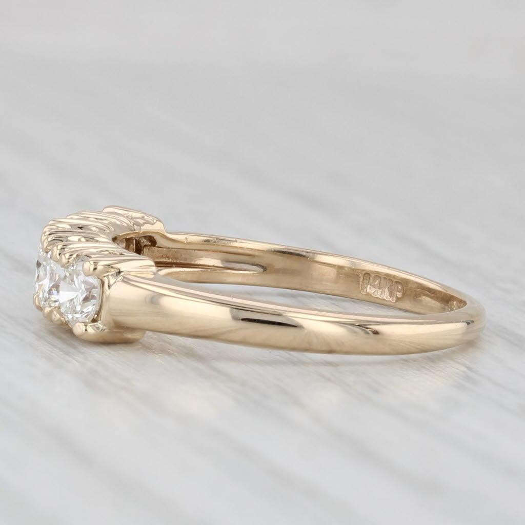 Alliance d'anniversaire empilable en or jaune 14 carats avec diamants 0,85 carat, taille 8 en vente 1