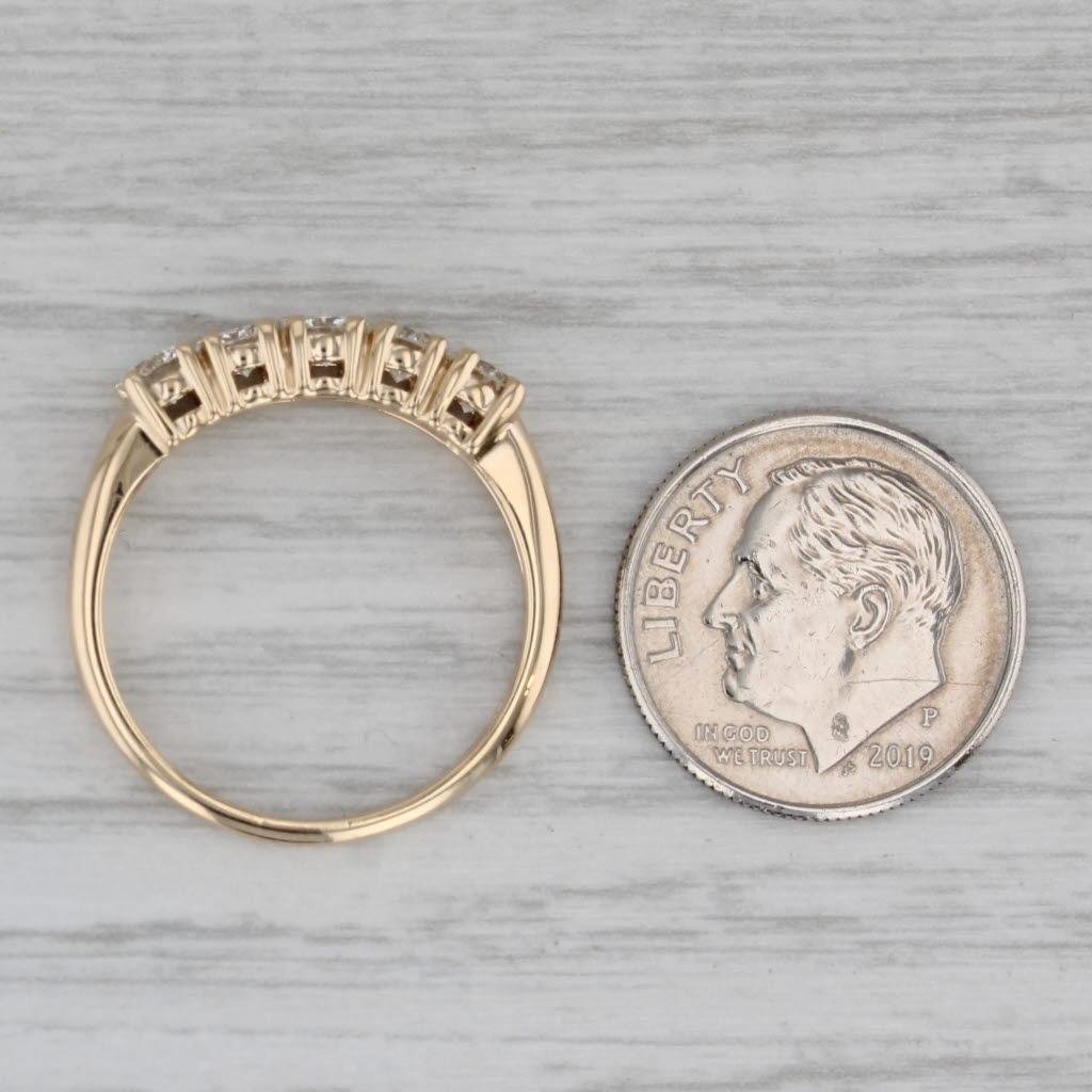Alliance d'anniversaire empilable en or jaune 14 carats avec diamants 0,85 carat, taille 8 en vente 4