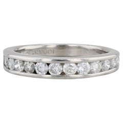 0.85ctw Diamond Wedding Band 950 Platinum Size 8.25 Anniversary Stackable Ring