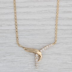 0.85ctw Diamond Y Pendant 14k Yellow Gold 14.5" Bismarck Chain