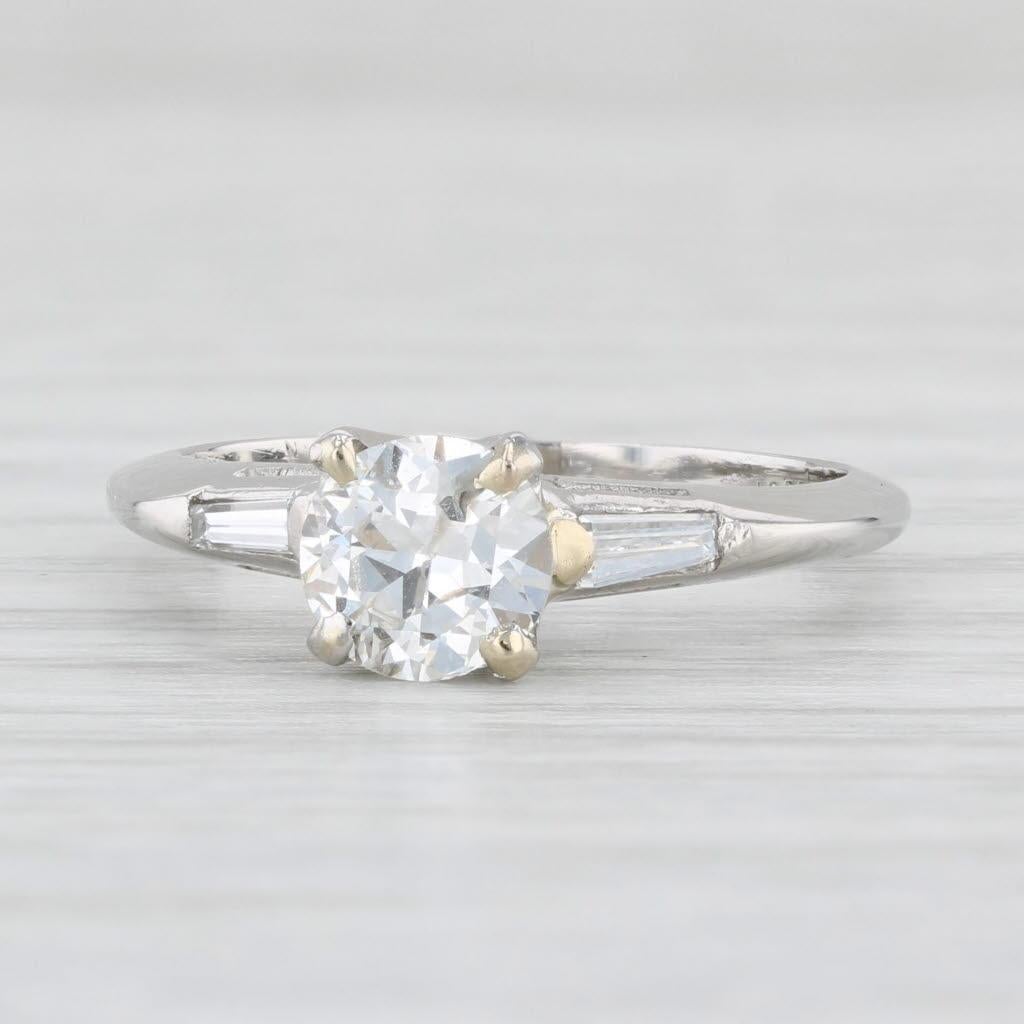 Women's 0.85ctw Round Diamond Engagement Ring 900 Platinum Size 5.5