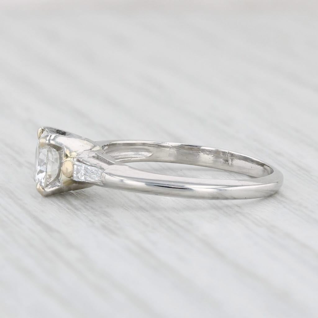 0.85ctw Round Diamond Engagement Ring 900 Platinum Size 5.5 1