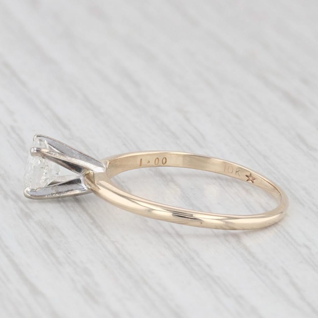 Round Cut 0.85ctw Round Diamond Solitaire Engagement Ring 10k Yellow White Gold Size 8.5