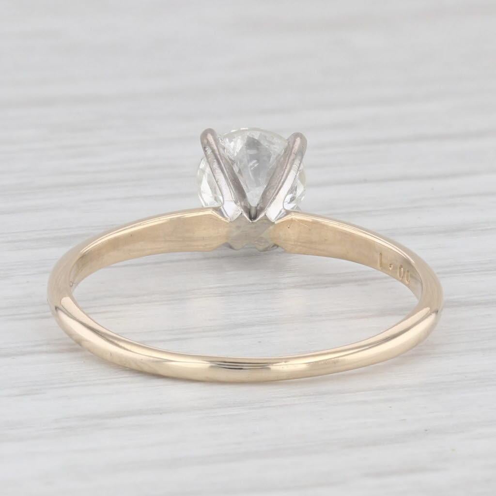0.85ctw Round Diamond Solitaire Engagement Ring 10k Yellow White Gold Size 8.5 In Good Condition In McLeansville, NC