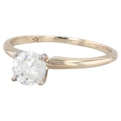 0.85ctw Round Diamond Solitaire Engagement Ring 10k Yellow White Gold Size 8.5