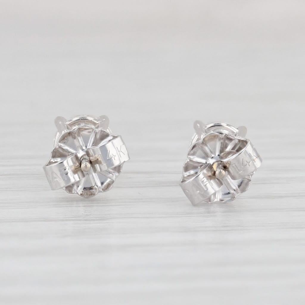 Taglio rotondo Orecchini a perno con solitario di diamanti rotondi da 0,85ctw in oro bianco 14k in vendita