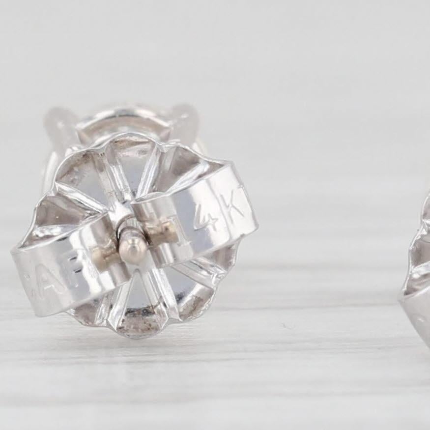 Orecchini a perno con solitario di diamanti rotondi da 0,85ctw in oro bianco 14k in vendita 2