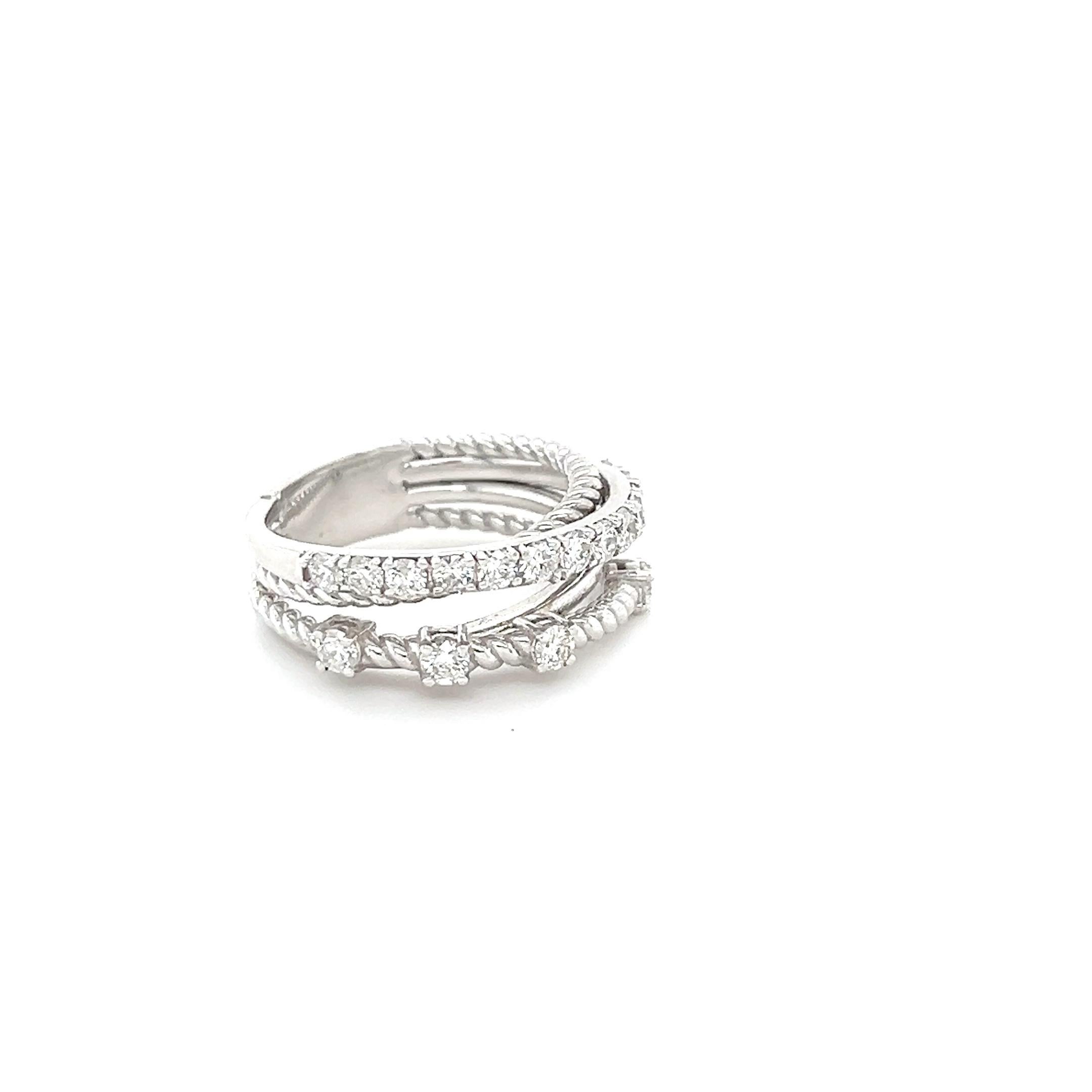 0.86 Carat Diamond White Gold Band For Sale 8