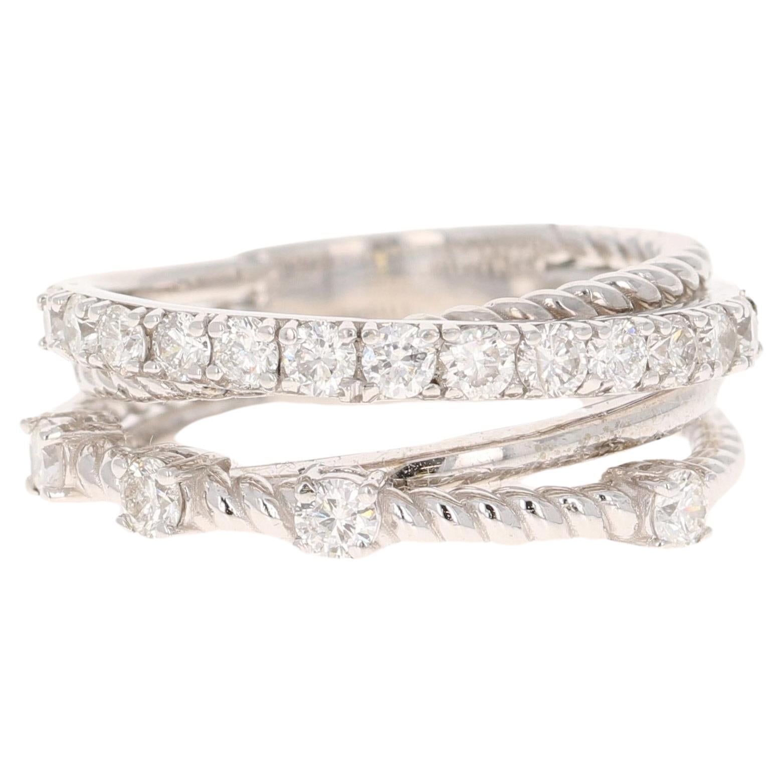 0.86 Carat Diamond White Gold Band