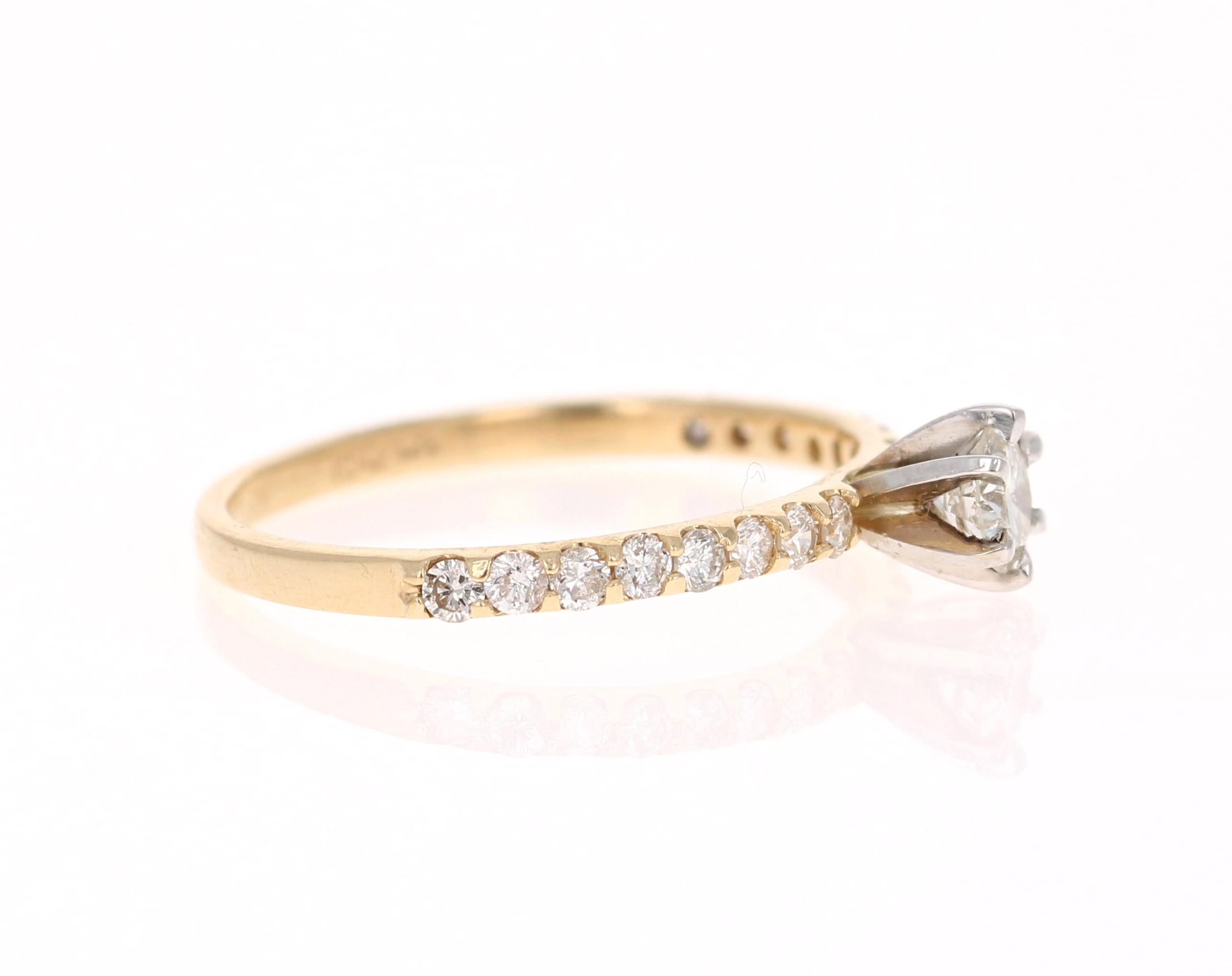 0.86 Carat Diamond Yellow Gold Wedding Set In New Condition For Sale In Los Angeles, CA