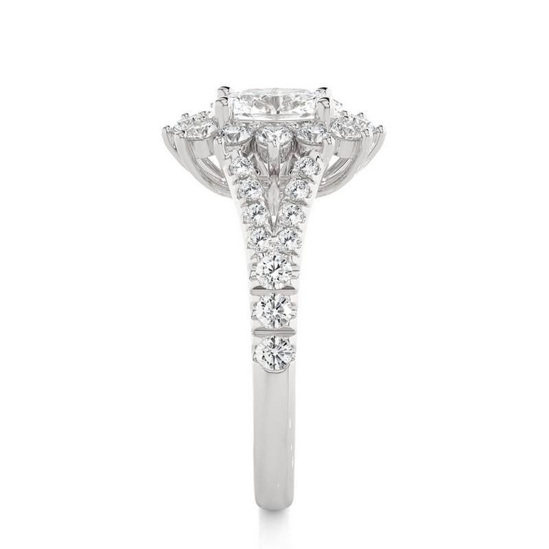 Modern 0.86 Carat Diamonds Vow Collection Ring in 14K White Gold For Sale