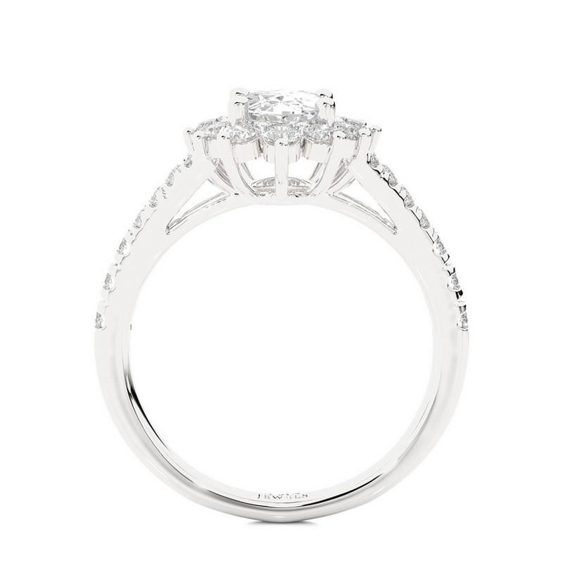 Round Cut 0.86 Carat Diamonds Vow Collection Ring in 14K White Gold For Sale