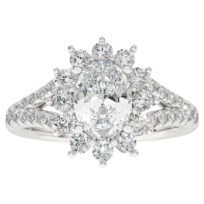 0.86 Carat Diamonds Vow Collection Ring in 14K White Gold For Sale