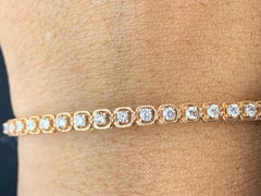 0.86 Carat Round Cut Diamond Bangle in 14K Rose Gold