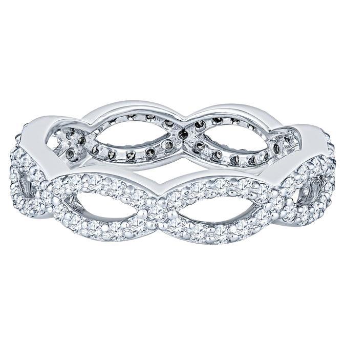 0.86 Carat Total Weight Round Brilliant Diamond Infinity Eternity Band For Sale